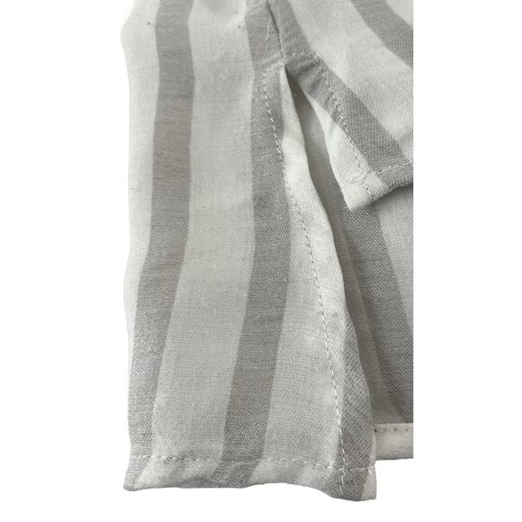 ENTRO SLEEVELESS V-NECK TUNIC STYLE BLOUSE, WOMENS, M, WHITE & GREY STRIPES - Picture 7 of 9
